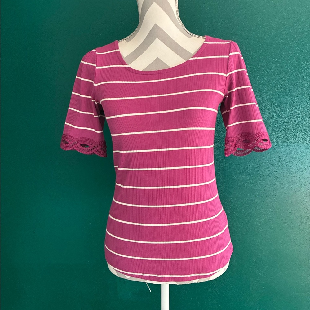Talbots Pink Fitted Short Sleeve T-Shirt